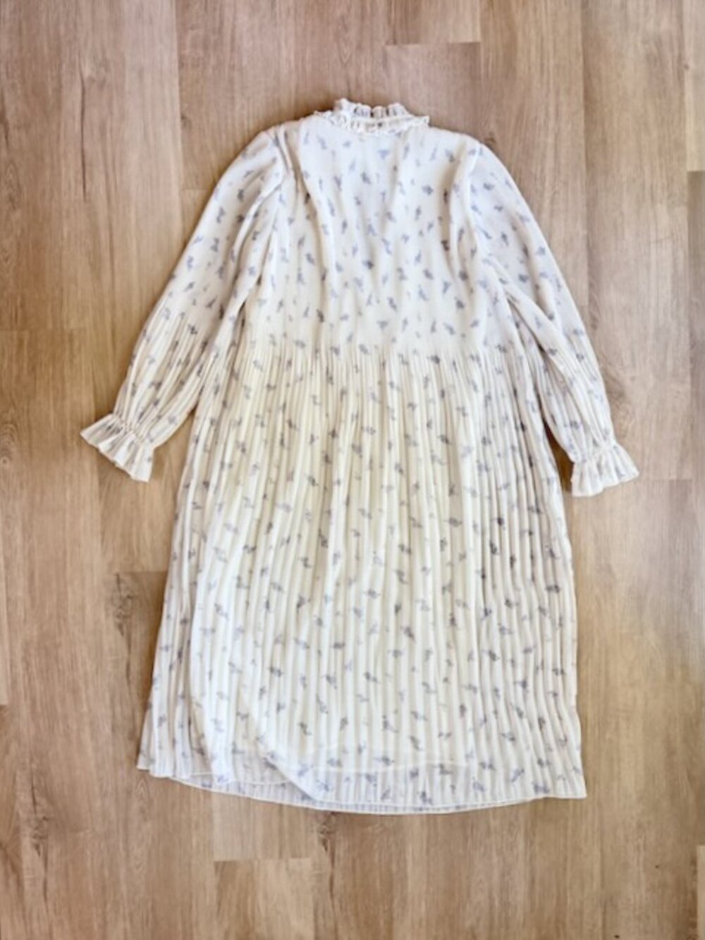 GANNI Cream Floral Georgette Midi Dress Sz 36/US6 - Picture 11 of 12